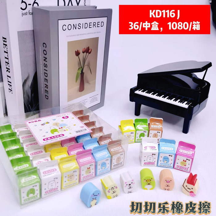 Wholesale Cartoon Milk Box Eraser Creative Cute Sliced Eraser