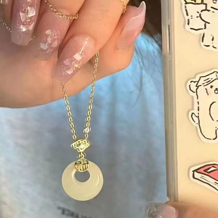 Wholesale New Fortune Peace Buckle Necklace with Fortune Character Pendant