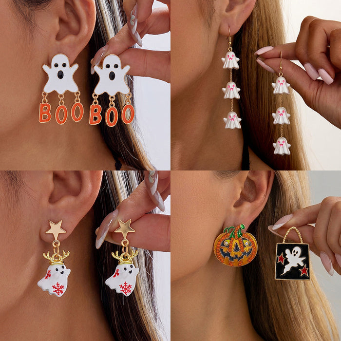 Wholesale Ghost Tassel Earrings Alloy Party Jewelry Accessory