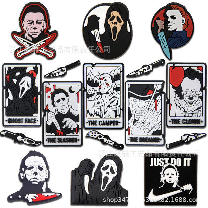 Wholesale 50pcs Horror Tarot  Series Shoes Charms Accessories Slippers Accessories Patch Decorative Shoe Buckle