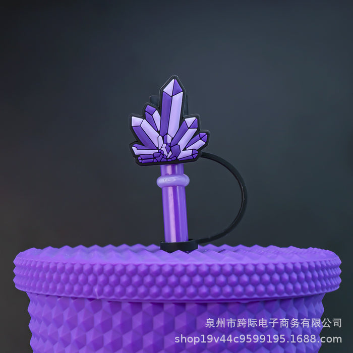 Wholesale New straw cover silicone dust cap plug magic fun cartoon straw cap anime straw accessories