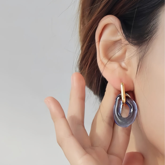 Wholesale  U-ring resin transparent ear buckle trendy earrings