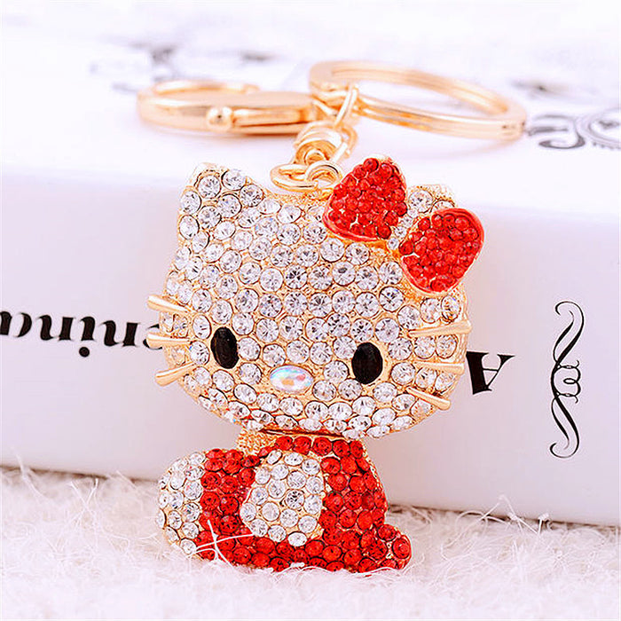 Wholesale Diamond car keychain metal bag pendant keychain ring gift