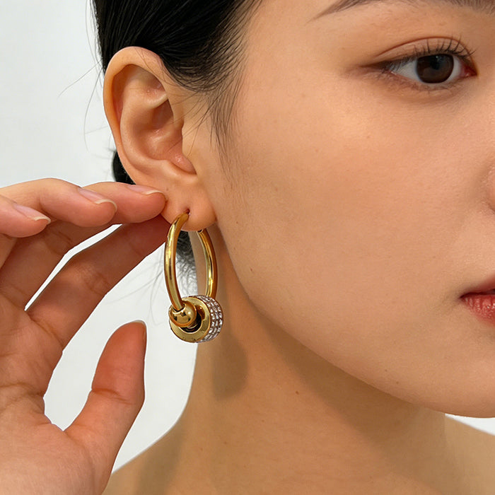 Wholesale Minimalist Stainless Steel Versatile Hoop Earrings