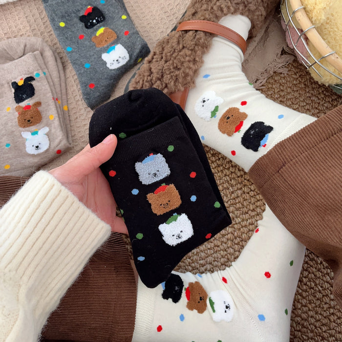 Wholesale Cute socks, mid length socks, long socks, cartoon polka dot socks, short socks