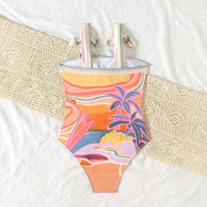 Wholesale Swimsuit color single shoulder one-piece bikini swimsuit for women