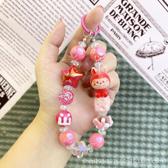 Wholesale Transparent Moon Bubble Girl Cute Hot Style Cute Mobile Phone Chain Keychain Bag Doll Pendant Accessories