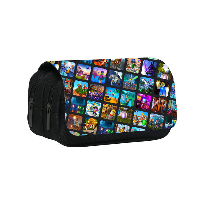 Wholesale Printing Double Layer Pencil Bag Cartoon Storage Bag