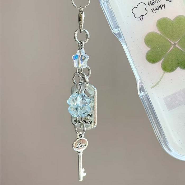 Wholesale Love You Lock Mobile Phone Chain Lanyard Beaded Camera Keychain Bag Pendant