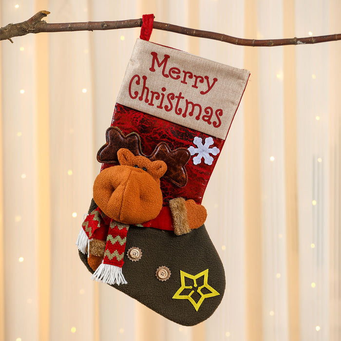 Wholesale Christmas Stockings Christmas Gift Bag Christmas Small Stockings Pendant Christmas Tree Hanging Ornament Bag