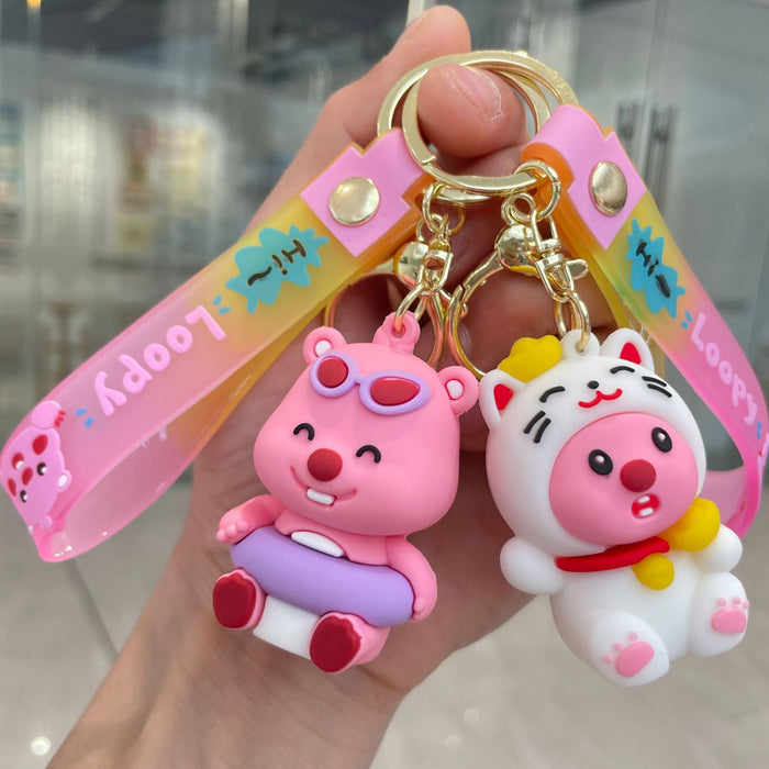 Wholesale Keychain pendant, internet famous figurine pendant, small gift cartoon car keychain