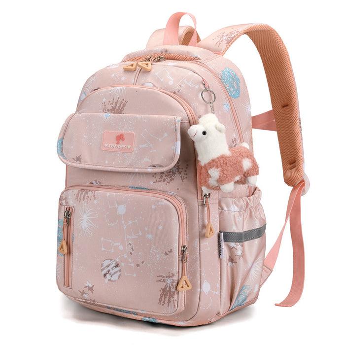 Wholesale New Middle School Student Schoolbag Starry Sky Pattern Large Capacity Nylon Water Repellent Backpack JDC-BP-YuanDuo026