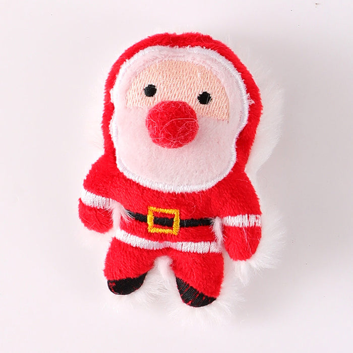 Wholesale Christmas Brooch Cute Plush Christmas Accessories Cartoon Pin Decorations Clothing Accessories