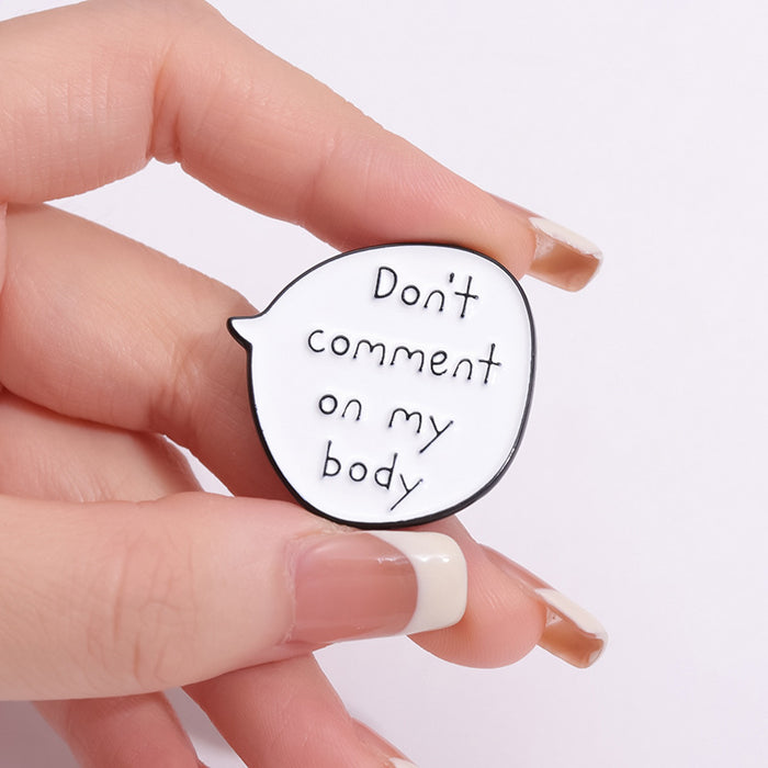 Wholesale White Zinc Alloy Funny English Text Brooch Pin Enamel Badge Stylish Fashion Resale Accessory