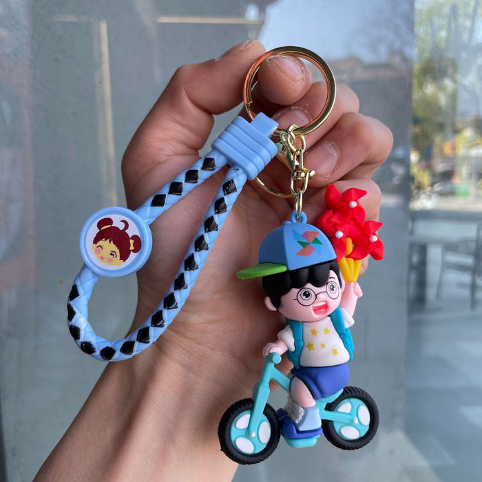 Wholesale Windmill couple keychain cute doll car keychain student backpack pendant couple small gift wholesale