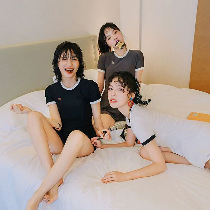 Wholesale Sexy one-piece skirt style split flat corner pants conservative hot spring swimsuit