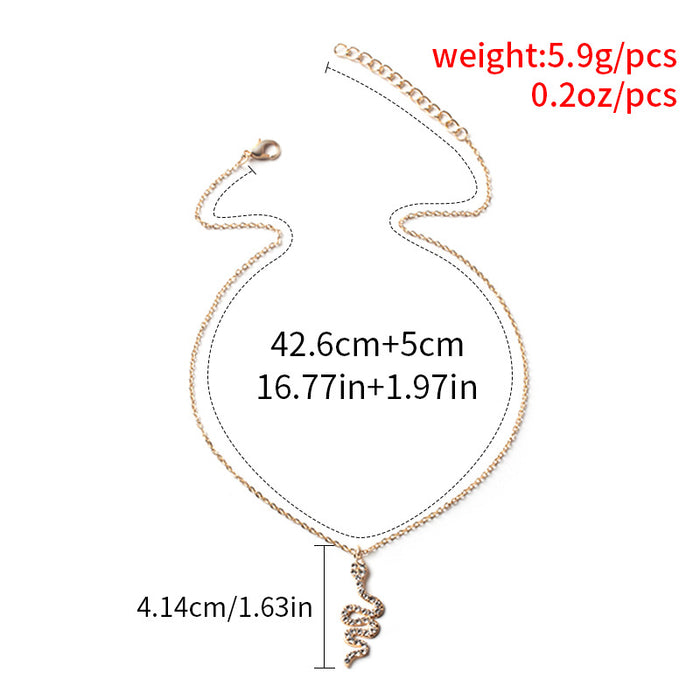 Wholesale Popular Jewelry Serpentine Element Necklace Personalized Fashion Retro Snake Pendant Sweater Chain for Women