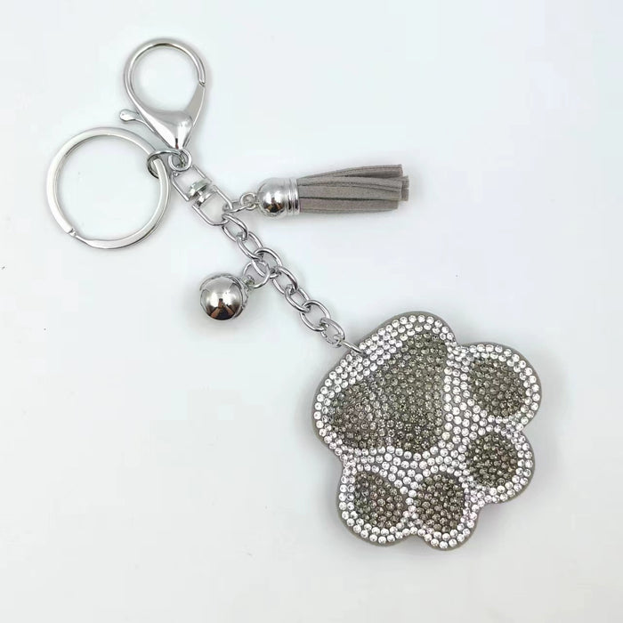 Wholesale Rhinestone Cartoon Bear Paw Keychain
