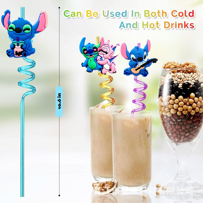 Wholesale Colorful spiral curved straw, environmentally friendly creative cartoon curved straw, party plastic straw, spot wholesale