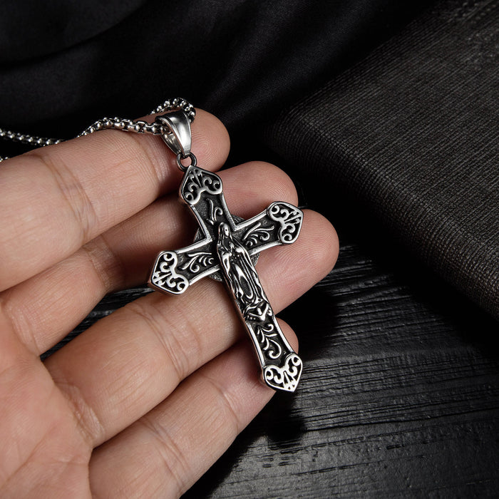 Wholesale Stainless steel street retro classic cross pendant necklace