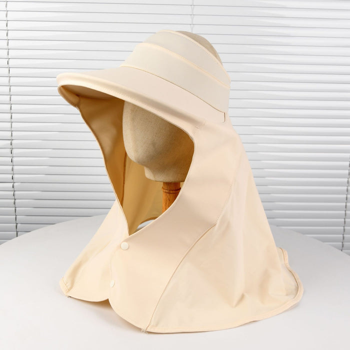 Wholesale Sunscreen shawl cape hat for women, large brimmed sunshade shawl hat, outdoor neck and face protection, versatile fisherman hat