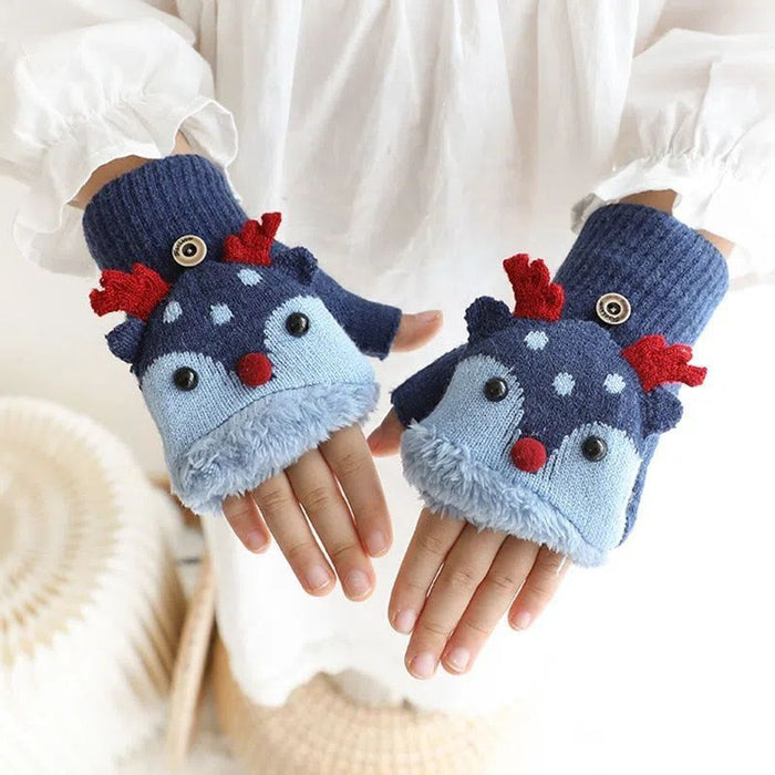 Wholesale Children' s open finger winter warm gloves
