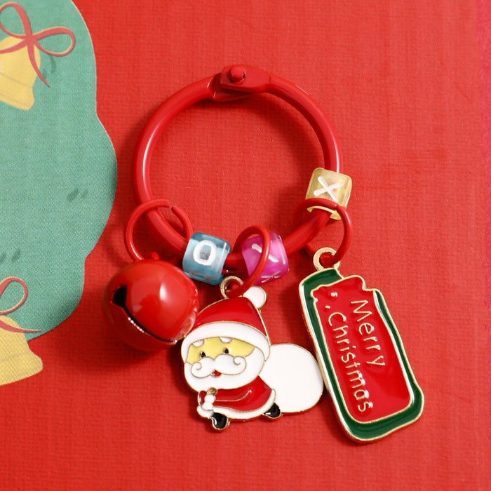 WholesaleCartoon Christmas small pendant creative metal keychain
