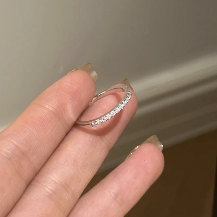 Wholesale Shining Crushed Ice Ring Stacked Diamond Row Ring