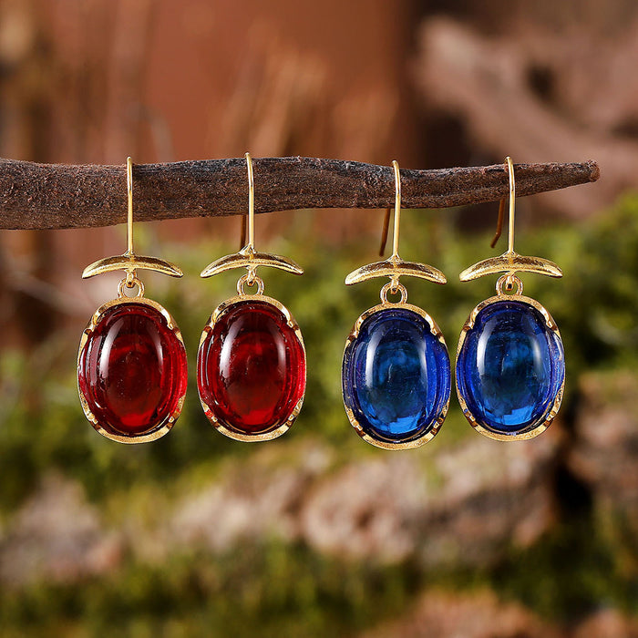 Wholesale Stylish Retro Exquisite Gemstone Pendant Earrings
