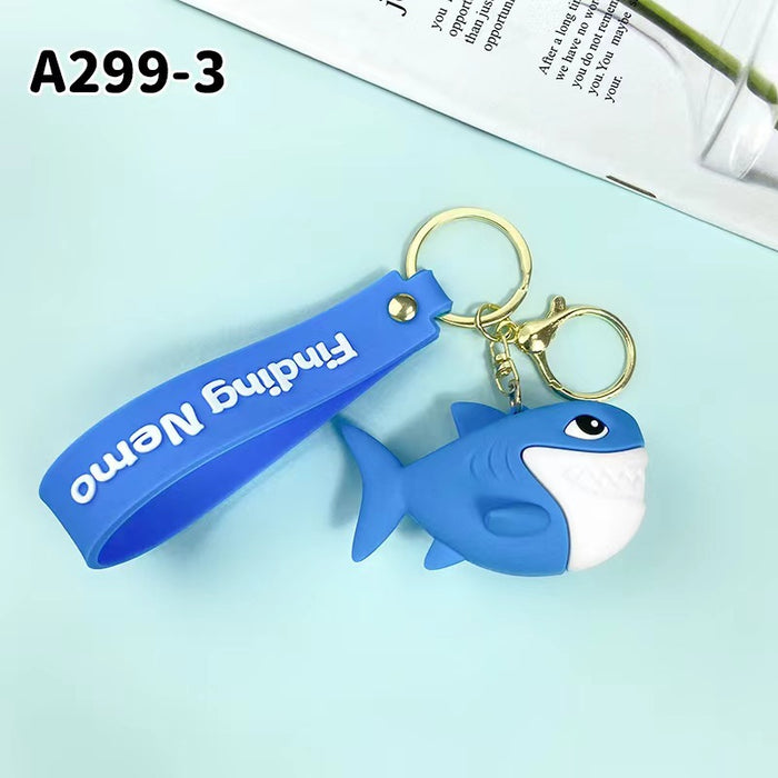 Wholesale cartoon sea animal shark turtle key chain pendant bag car key chain accessories