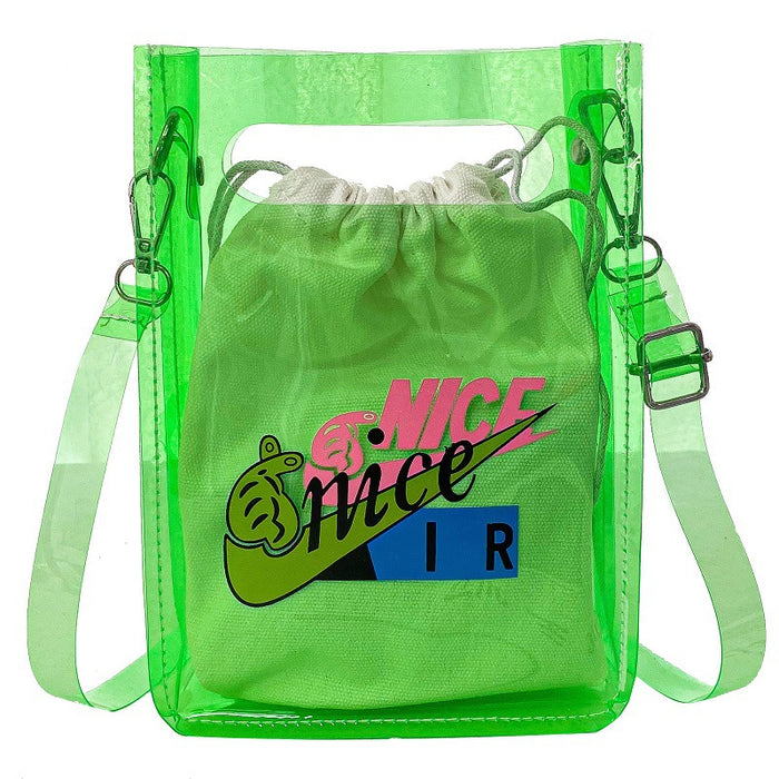 Bolsas para niños de plástico al por mayor, bolsas transparentes, bolsas de cuerpo cruzadas lindas y personalizadas JDC-SD-Daju008
