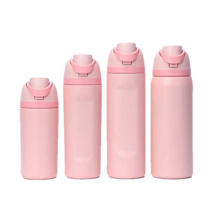 Wholesale Cartoon fruit cup stainless steel thermos cup large capacity portable double drinking cup outdoor sports kettle