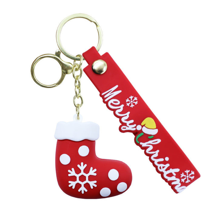 Wholesale 3D Christmas Doll Keychain PVC Bag Charm Trendy Gift for Boutique