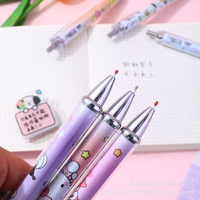 Wholesale 6pcs/set Pink  press gel pen black brush pen quick-drying test pen