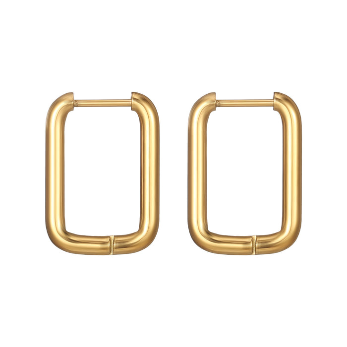 Wholesale geometric shaped ear buckle titanium steel earrings