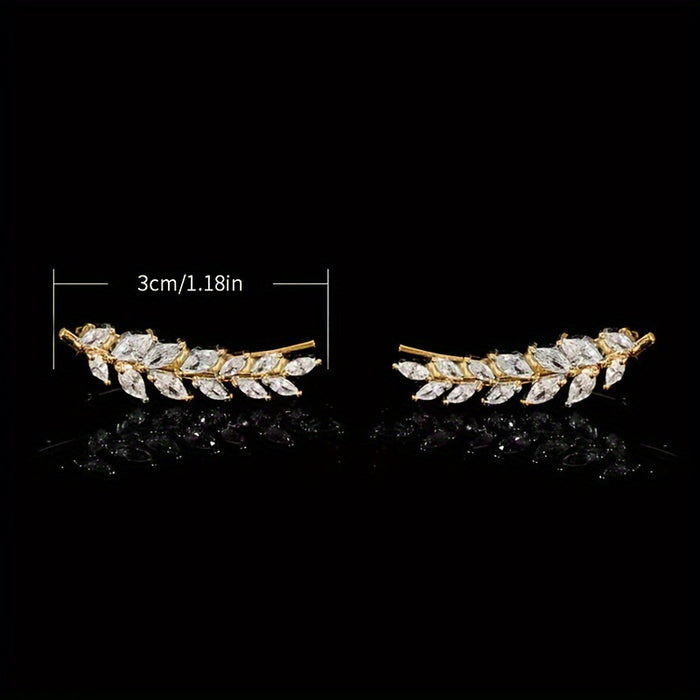 Wholesale All-match Light Luxury Wheat Ear Integrated Earrings JDC-ES-DX005