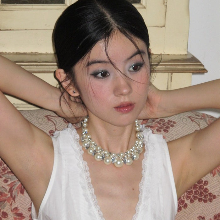 Wholesale Exaggerated Pearl Necklace Multi-Layer Design Clavicle Chain