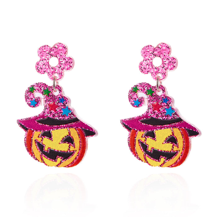 Wholesale  Earrings for Women Niche All-match Design Pumpkin Head Ghost Acrylic Earrings
