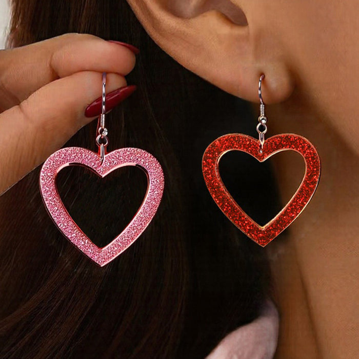 Wholesale Stylish Multi-Colored Heart Acrylic Simple Earrings
