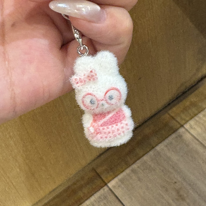 Wholesale Flocked Cat Phone Charm &  Keychain