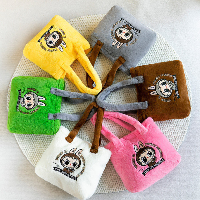 Wholesale Color Rags Plush Bag Children' s Casual Doll Bag Girl' s Cartoon Creative Snacks Portable Shoulder Bag