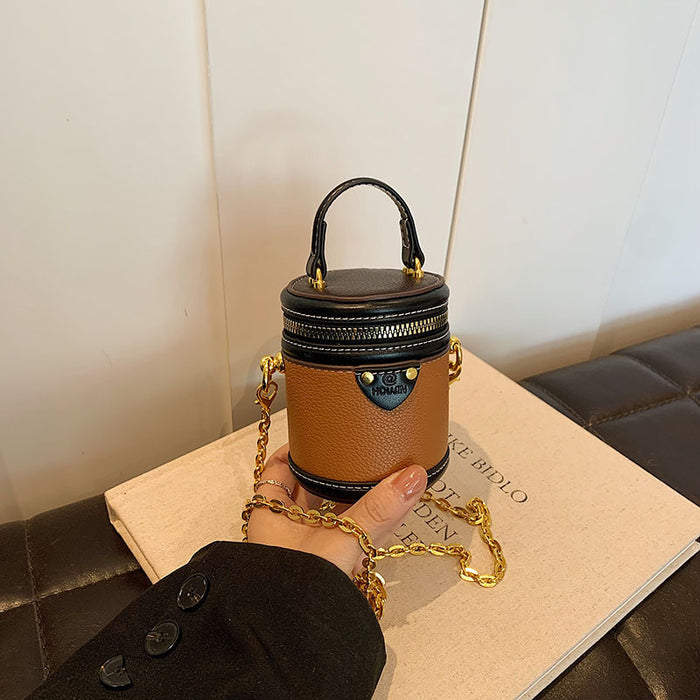 Wholesale New children's bag with contrasting colors, mini handbag, pocket money bucket bag, parent-child crossbody bag