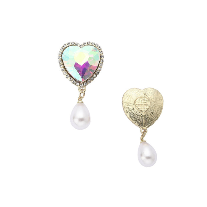 Wholesale Advanced pearl DIY accessories with diamond inlay, light luxury temperament, love crystal tassel alloy accessories, jewelry