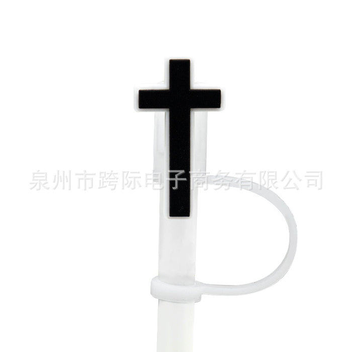 Wholesale Series Cartoon Straw Cover Straw Cap Silicone Dust Stopper Cute Anime Straw Decoration Cross border