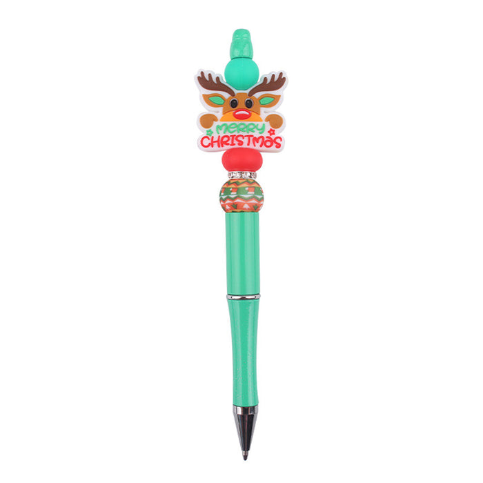 Wholesale Cartoon Christmas Silicone Plastic Bead Pen JDC-PN-GuangTian014