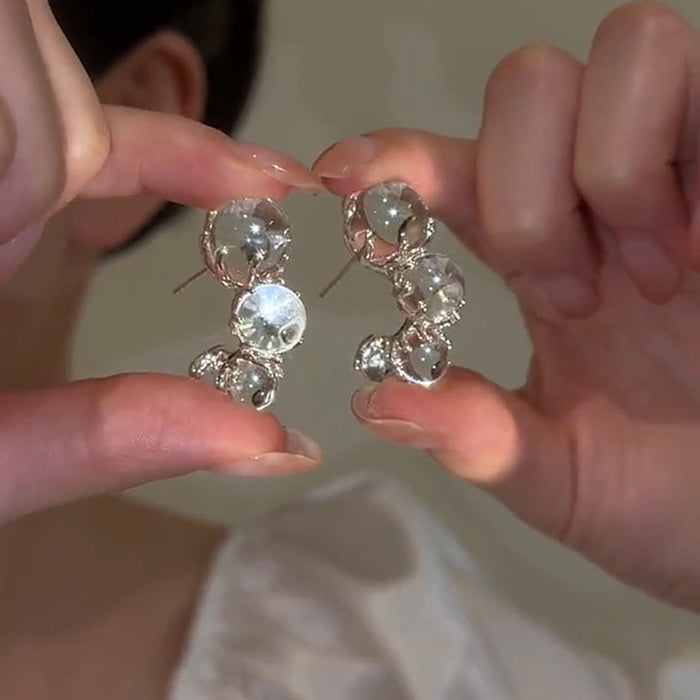 Wholesale Crystal Ball C- shaped Earrings Ear Ring