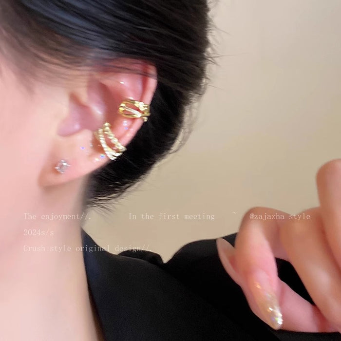 Wholesale Zircon ear bone clip without piercing and cool style ear jewelry