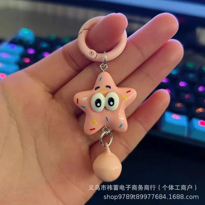 Wholesale Medium Cartoon Keychains Bell Cartoon Resin Pendant Girl School Bag Accessories Gift