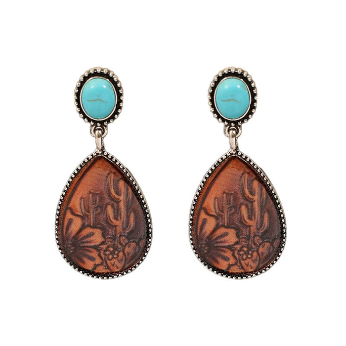 Wholesale Retro tassel teardrop-shaped long chain earrings for women