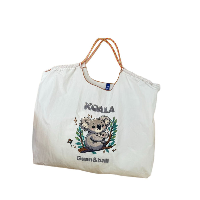 Wholesale Embroidered Eco-Friendly Shopping Bag Nylon Cartoon Handbag Women' s Crossbody Shoulder Bag